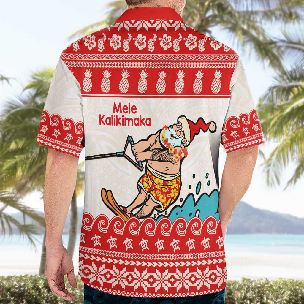 Mele Kalikimaka Hawaii Hawaiian Shirt Water-skiing Santa Tropical Vibes LT14 - Polynesian Pride