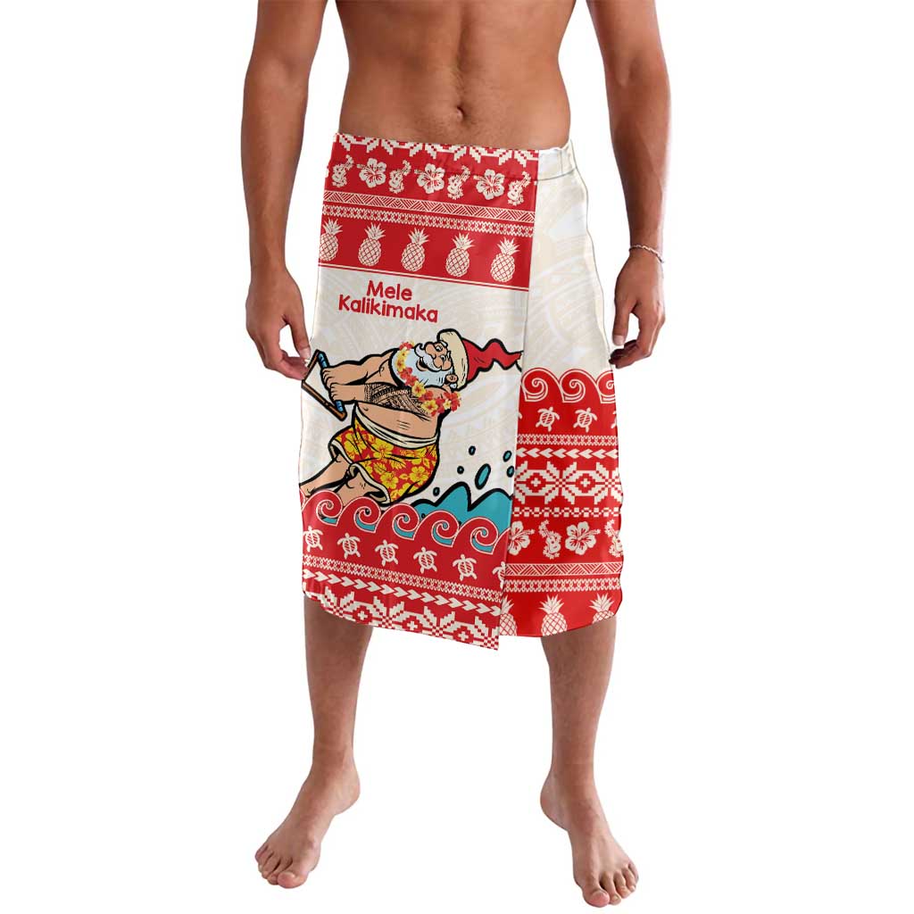 Mele Kalikimaka Hawaii Lavalava Water-skiing Santa Tropical Vibes LT14 Red - Polynesian Pride