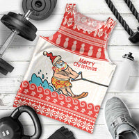 Mele Kalikimaka Hawaii Men Tank Top Water-skiing Santa Tropical Vibes LT14 - Polynesian Pride