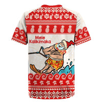 Mele Kalikimaka Hawaii Rugby Jersey Water-skiing Santa Tropical Vibes LT14 - Polynesian Pride