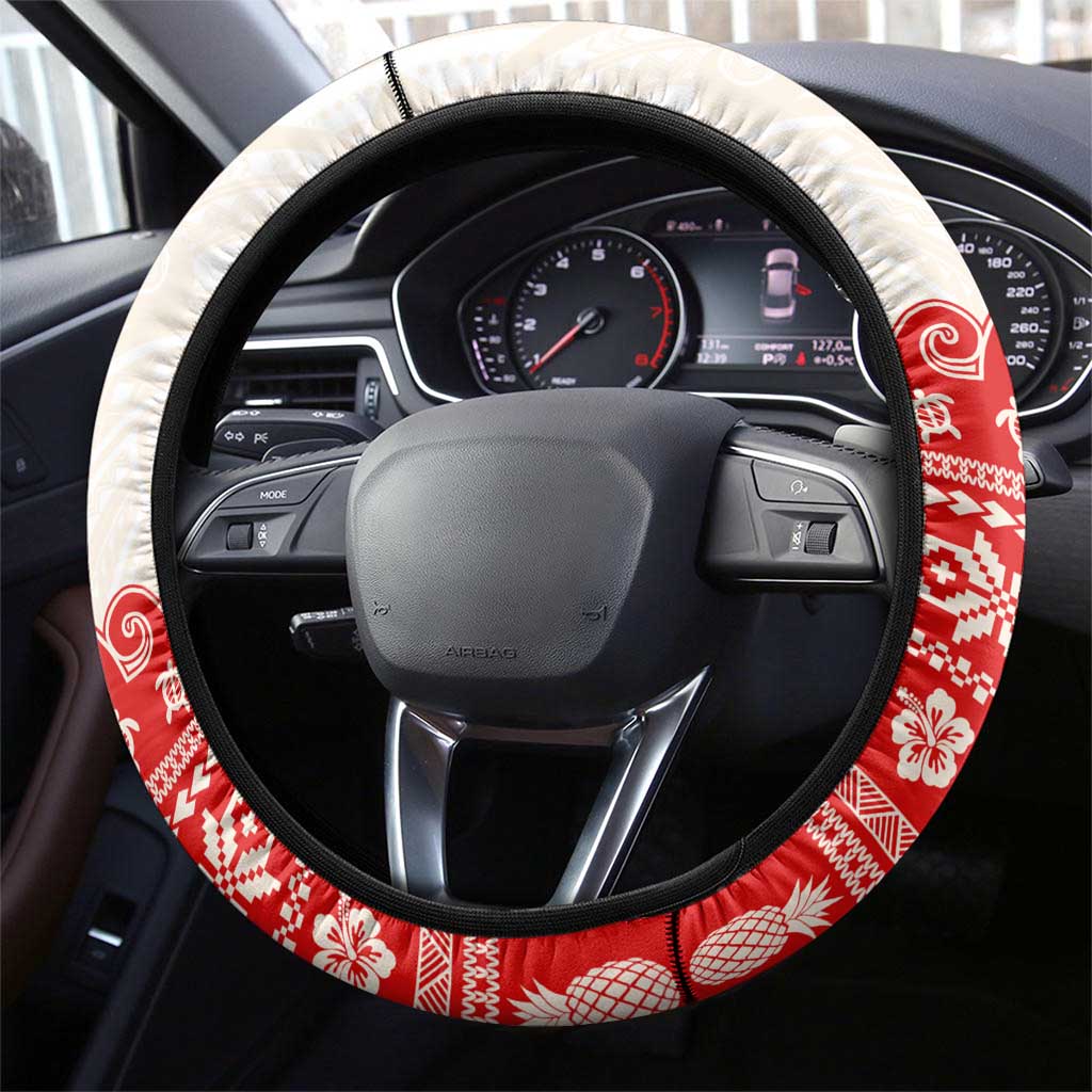 Mele Kalikimaka Hawaii Steering Wheel Cover Water-skiing Santa Tropical Vibes LT14 - Polynesian Pride