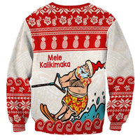 Mele Kalikimaka Hawaii Sweatshirt Water-skiing Santa Tropical Vibes LT14 - Polynesian Pride