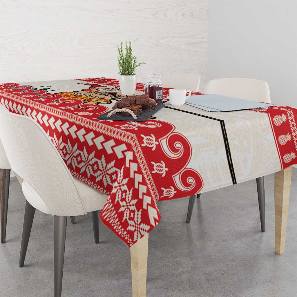Mele Kalikimaka Hawaii Tablecloth Water-skiing Santa Tropical Vibes LT14 - Polynesian Pride