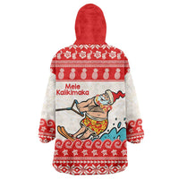 Mele Kalikimaka Hawaii Wearable Blanket Hoodie Water-skiing Santa Tropical Vibes LT14 - Polynesian Pride