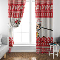 Mele Kalikimaka Hawaii Window Curtain Water-skiing Santa Tropical Vibes LT14 - Polynesian Pride