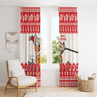 Mele Kalikimaka Hawaii Window Curtain Water-skiing Santa Tropical Vibes LT14 - Polynesian Pride