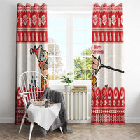 Mele Kalikimaka Hawaii Window Curtain Water-skiing Santa Tropical Vibes LT14 - Polynesian Pride