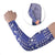 Blue Palaka Japanese Patterns Arm Sleeves Koi Fish Asanoha Sakura Patchwork Stylized - Polynesian Pride