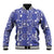 Blue Palaka Japanese Patterns Baseball Jacket Koi Fish Asanoha Sakura Patchwork Stylized - Polynesian Pride