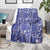 Blue Palaka Japanese Patterns Blanket Koi Fish Asanoha Sakura Patchwork Stylized - Polynesian Pride