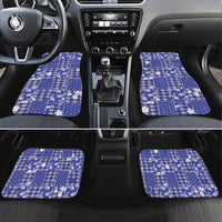 Blue Palaka Japanese Patterns Car Mats Koi Fish Asanoha Sakura Patchwork Stylized LT14 Set 4pcs Blue - Polynesian Pride