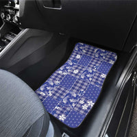 Blue Palaka Japanese Patterns Car Mats Koi Fish Asanoha Sakura Patchwork Stylized LT14 - Polynesian Pride