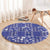 Blue Palaka Japanese Patterns Round Carpet Koi Fish Asanoha Sakura Patchwork Stylized - Polynesian Pride