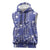 Blue Palaka Japanese Patterns Sleeveless Hoodie Koi Fish Asanoha Sakura Patchwork Stylized - Polynesian Pride