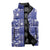 Blue Palaka Japanese Patterns Sleeveless Puffer Jacket Koi Fish Asanoha Sakura Patchwork Stylized - Polynesian Pride