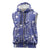 Blue Palaka Japanese Patterns Sleeveless Zip Hoodie Koi Fish Asanoha Sakura Patchwork Stylized - Polynesian Pride