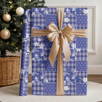 Blue Palaka Japanese Patterns Wrapping Paper Koi Fish Asanoha Sakura Patchwork Stylized LT14 - Polynesian Pride