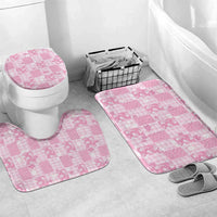Pink Palaka Japanese Patterns Bathroom Set Koi Fish Asanoha Sakura Patchwork Stylized - Polynesian Pride
