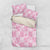Pink Palaka Japanese Patterns Bedding Set Koi Fish Asanoha Sakura Patchwork Stylized - Polynesian Pride