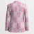 Pink Palaka Japanese Patterns Blazer Koi Fish Asanoha Sakura Patchwork Stylized - Polynesian Pride