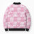 Pink Palaka Japanese Patterns Bomber Puffer Jacket Koi Fish Asanoha Sakura Patchwork Stylized - Polynesian Pride