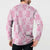 Pink Palaka Japanese Patterns Button Sweatshirt Koi Fish Asanoha Sakura Patchwork Stylized - Polynesian Pride