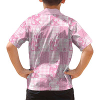 Pink Palaka Japanese Patterns Family Matching Puletasi and Hawaiian Shirt Koi Fish Asanoha Sakura Patchwork Stylized LT14 - Polynesian Pride