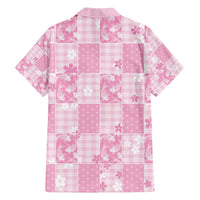 Pink Palaka Japanese Patterns Family Matching Puletasi and Hawaiian Shirt Koi Fish Asanoha Sakura Patchwork Stylized LT14 - Polynesian Pride