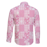 Pink Palaka Japanese Patterns Family Matching Puletasi and Hawaiian Shirt Koi Fish Asanoha Sakura Patchwork Stylized LT14 - Polynesian Pride