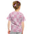 Pink Palaka Japanese Patterns Kid T Shirt Koi Fish Asanoha Sakura Patchwork Stylized - Polynesian Pride