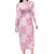 Pink Palaka Japanese Patterns Long Sleeve Bodycon Dress Koi Fish Asanoha Sakura Patchwork Stylized - Polynesian Pride