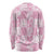 Pink Palaka Japanese Patterns Long Sleeve Shirt Koi Fish Asanoha Sakura Patchwork Stylized - Polynesian Pride
