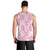 Pink Palaka Japanese Patterns Men Tank Top Koi Fish Asanoha Sakura Patchwork Stylized - Polynesian Pride