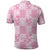Pink Palaka Japanese Patterns Polo Shirt Koi Fish Asanoha Sakura Patchwork Stylized - Polynesian Pride