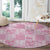 Pink Palaka Japanese Patterns Round Carpet Koi Fish Asanoha Sakura Patchwork Stylized - Polynesian Pride