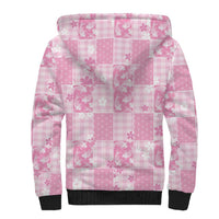 Pink Palaka Japanese Patterns Sherpa Hoodie Koi Fish Asanoha Sakura Patchwork Stylized LT14 - Polynesian Pride