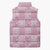 Pink Palaka Japanese Patterns Sleeveless Puffer Jacket Koi Fish Asanoha Sakura Patchwork Stylized - Polynesian Pride