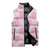 Pink Palaka Japanese Patterns Sleeveless Puffer Jacket Koi Fish Asanoha Sakura Patchwork Stylized - Polynesian Pride