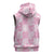 Pink Palaka Japanese Patterns Sleeveless Zip Hoodie Koi Fish Asanoha Sakura Patchwork Stylized - Polynesian Pride