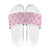 Pink Palaka Japanese Patterns Slide Sandals Koi Fish Asanoha Sakura Patchwork Stylized - Polynesian Pride