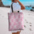 Pink Palaka Japanese Patterns Tote Bag Koi Fish Asanoha Sakura Patchwork Stylized - Polynesian Pride