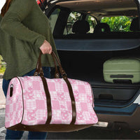 Pink Palaka Japanese Patterns Travel Bag Koi Fish Asanoha Sakura Patchwork Stylized - Polynesian Pride