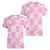 Pink Palaka Japanese Patterns Women V-Neck T-Shirt Koi Fish Asanoha Sakura Patchwork Stylized - Polynesian Pride