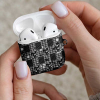 Black Palaka Japanese Patterns AirPods Case Koi Fish Asanoha Sakura Patchwork Stylized LT14 - Polynesian Pride