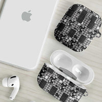 Black Palaka Japanese Patterns AirPods Case Koi Fish Asanoha Sakura Patchwork Stylized LT14 - Polynesian Pride
