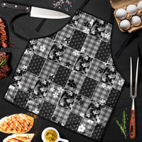Black Palaka Japanese Patterns Apron Koi Fish Asanoha Sakura Patchwork Stylized LT14 Black - Polynesian Pride