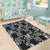 Black Palaka Japanese Patterns Area Rug Koi Fish Asanoha Sakura Patchwork Stylized - Polynesian Pride