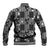 Black Palaka Japanese Patterns Baseball Jacket Koi Fish Asanoha Sakura Patchwork Stylized - Polynesian Pride