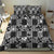 Black Palaka Japanese Patterns Bedding Set Koi Fish Asanoha Sakura Patchwork Stylized - Polynesian Pride