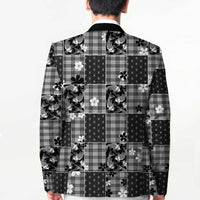 Black Palaka Japanese Patterns Blazer Koi Fish Asanoha Sakura Patchwork Stylized LT14 - Polynesian Pride